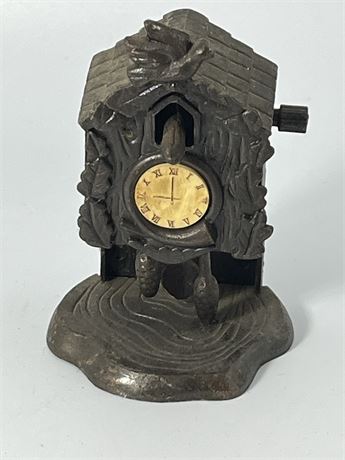 Diecast metal clock, tower, pencil sharpener