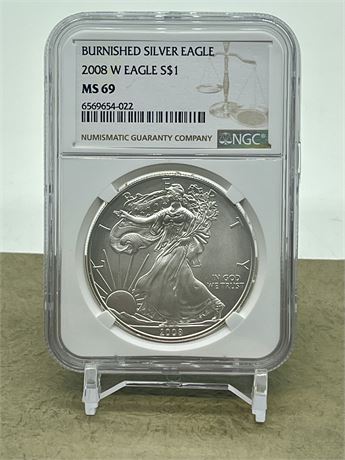 2008 MS69 Burnished Silver Eagle