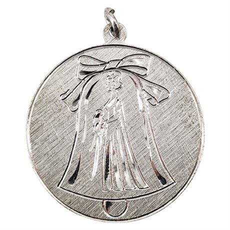 Vintage ANSON Sterling Silver Engraved Wedding Charm