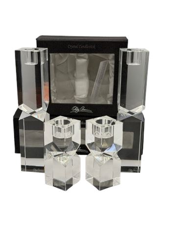 Oleg Cassini Crystal Candlesticks-4 in total