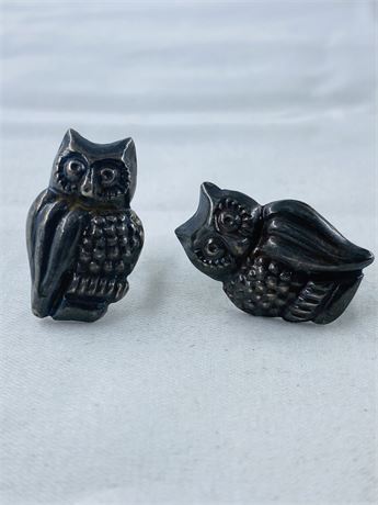 5.7g Vtg Sterling Owl Earrings