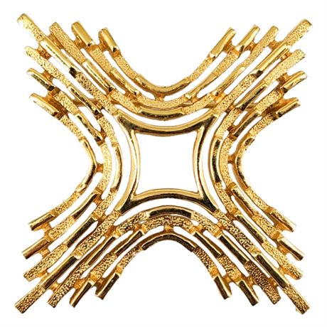 Signed Vintage Crown Trifari Greek Cross Brooch
