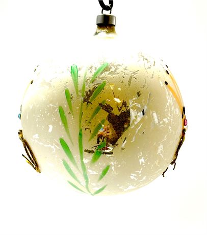 Vtg Austria Mercury Handpainted Large Christmas Ornament