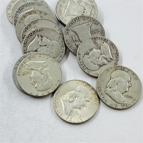 16 - 1953-S Franklin Half Dollars