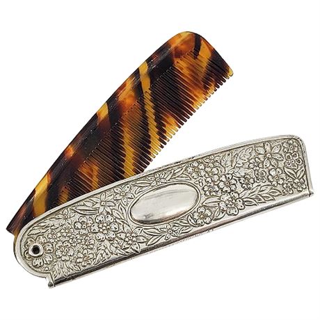 Vintage Gorham Sterling Silver Hinged Pocket Comb