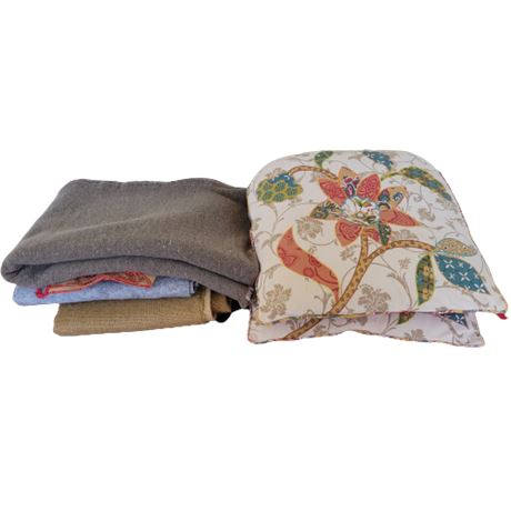 Floral Seat Cushions / Blanket / Rug Pad Lot