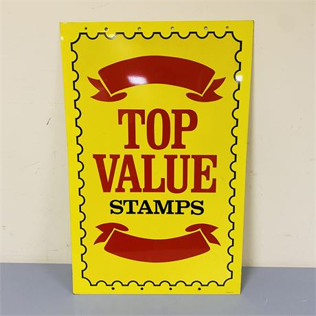 NOS 1960’s Double Sided Top Value Stamps Sign