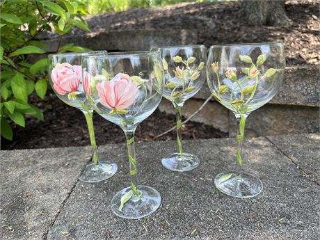 Wine Goblets Hand Painted