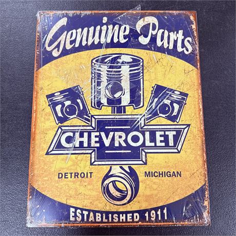 Chevrolet 12.5x16” Metal Retro Sign