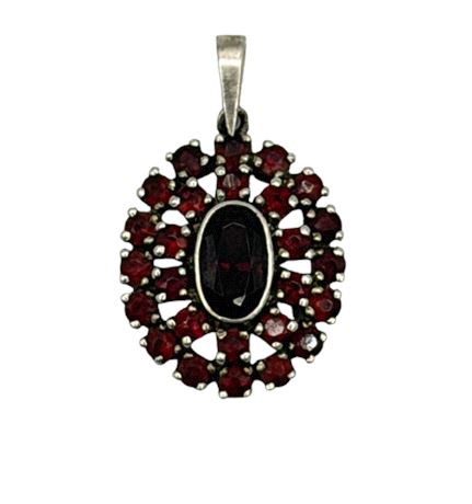 Sterling Pendant with Garnets
