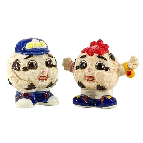 Fitz and Floyd "Chip and Cookie" Porcelain Salt & Pepper Shakers