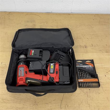 Cordless Drill with Charger, Batteries & Bits