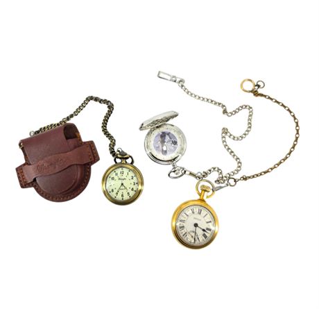 Lot of VTG Pocket Watches - Westminster, Wrangler, Westclox