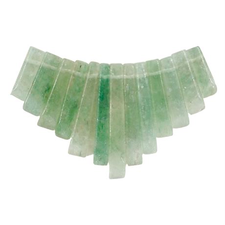 New Old Stock Genuine Green Aventurine Beaded Necklace Centerpiece
