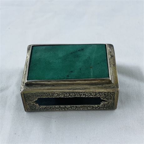 59.3g Antique Sterling Box w/ Jade Top