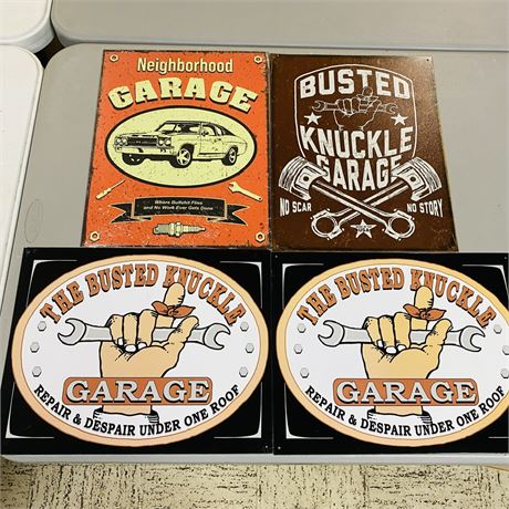 4 Man Cave 12.5x16” Metal Retro Signs