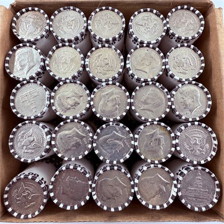 $500 Sealed Shotgun Kennedy Half Dollar Unsearched Rolls