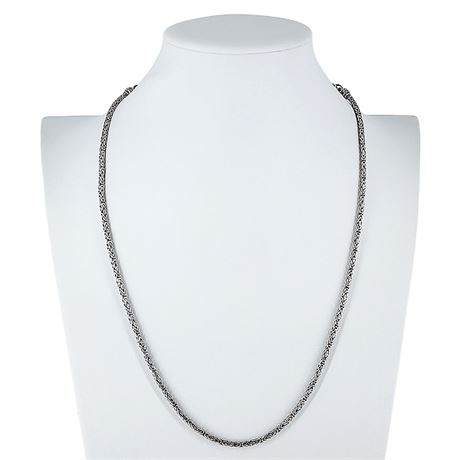 Signed Sarda Sterling Silver Byzantine Chain Necklace