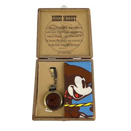 NIB Disney Mickey Mouse Pocket Watch w Handkerchief