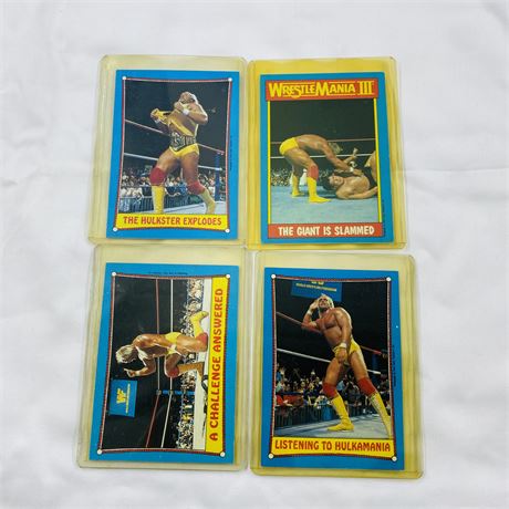 4x 1987 Topps Hulk Hogan Cards