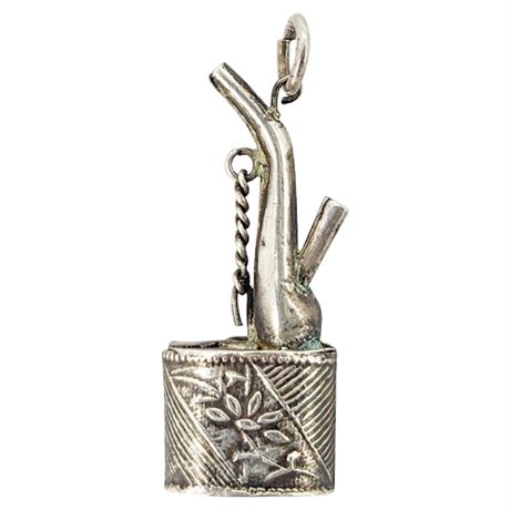 Vintage Sterling Silver Oil Can Charm/Pendant