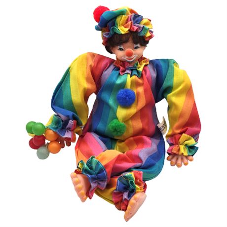 Vintage III Starr Enterprises Rainbow Clown Doll Music Box