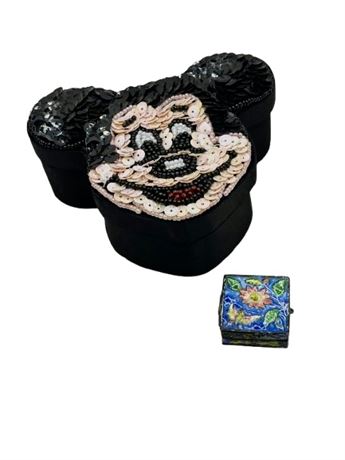 Mickey Mouse and small trinket box lot