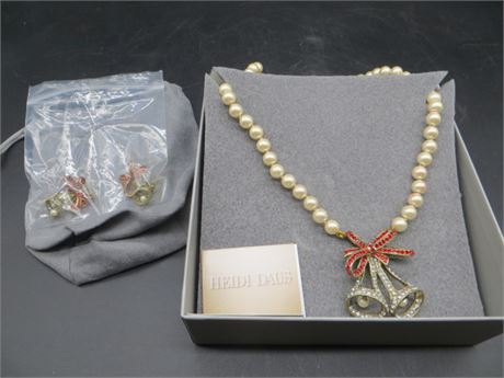 Heidi Daus Christmas Necklace & Earrings NIB