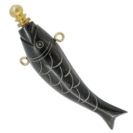 Etched Fish Perfume Bottle Pendant