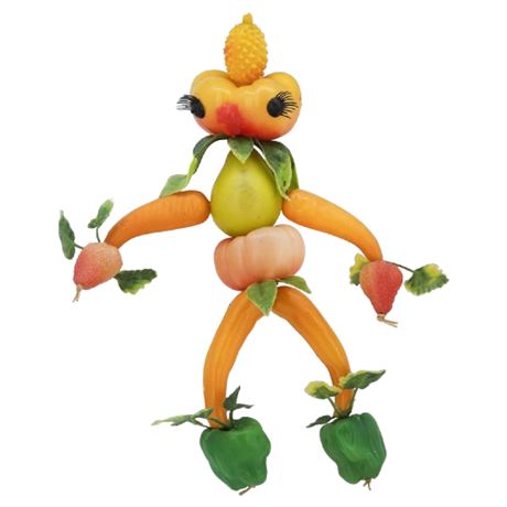 Vintage Kitschy Anthropomorphic Veggies Lady Figurine
