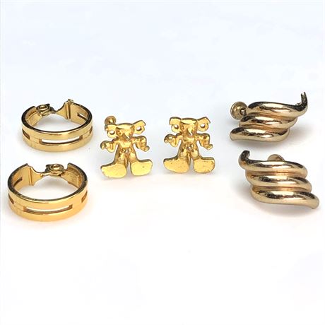 Vintage Coro, Monet & "Pre-Columbian" Figural Earring Lot