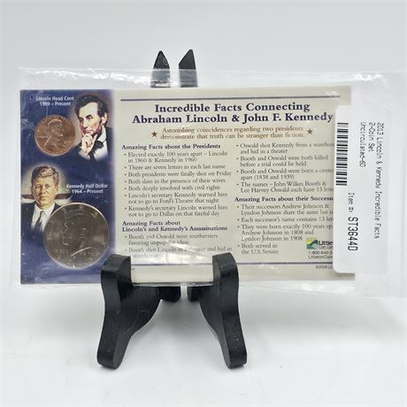 Uncirculated Abraham Lincoln and John F. Kennedy coin set