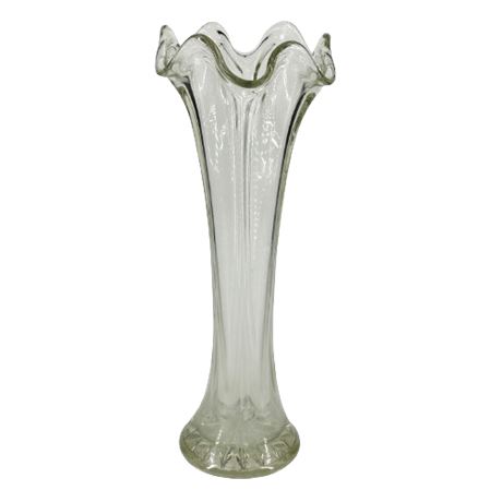 Mid-Century Clear Swung Glass Vase