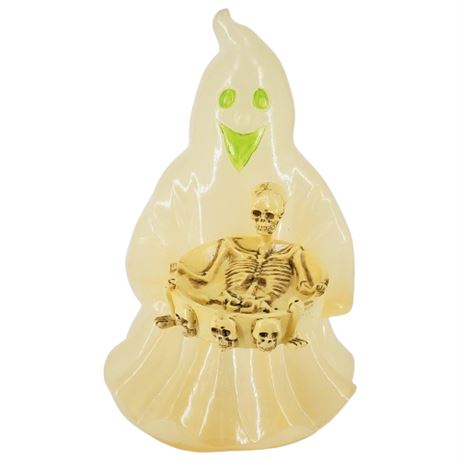 Vintage Light Up Halloween Ghost Figurine