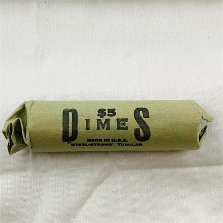 Unsearched $5 Mercury Dime Roll