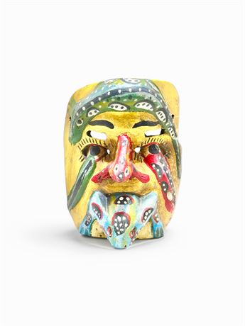Vtg Mexican Folk Art Handmade Mask