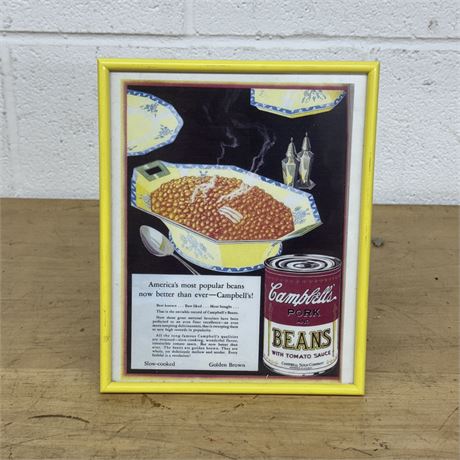 Campbells Pork and Beans Ad - Framed
