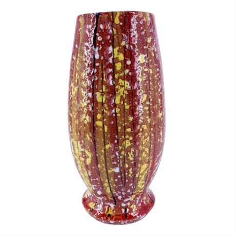 Mid-Century Italian Textured Pottery Spatter Vase