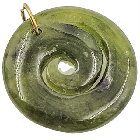 Small Jade Gemstone Swirl Necklace Charm