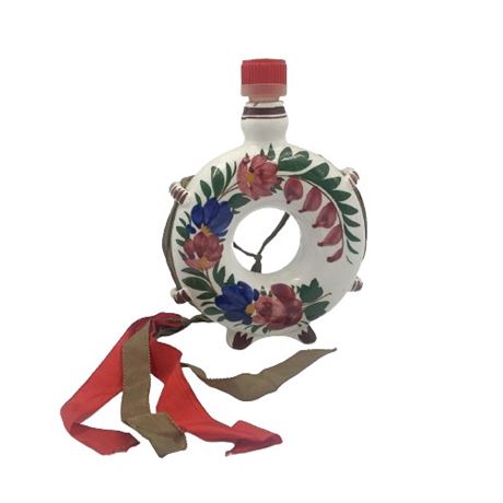 Hand-Painted Circular Hollow White Decanter with Stopper