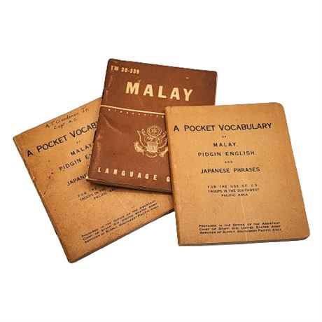 Collection of Military Issue Malay Pocket Phrase Books