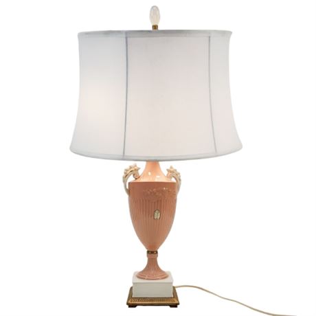 Vintage LENOX Pink Porcelain Urn Table Lamp