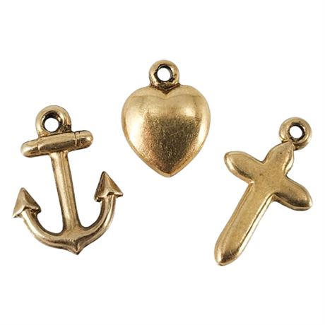Set of 3 Small Vintage 14K Gold Charms