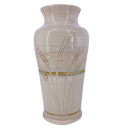 Signed Studio Pottery Wheat Vase