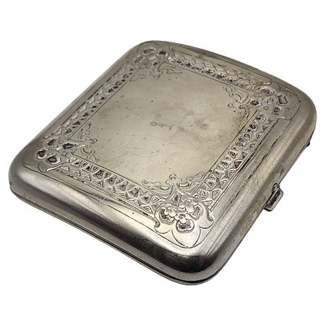 Vintage Curved Silver Plate Cigarette Case