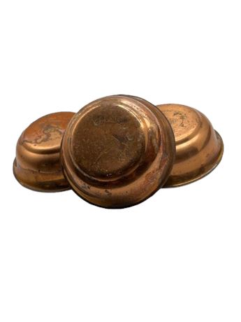 Three individual 3 inch copper craft mini bowls