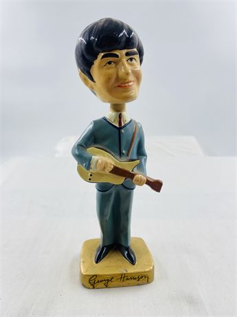Rare 8” 1964 Beatles George Harrison Bobblehead by Car Mascots